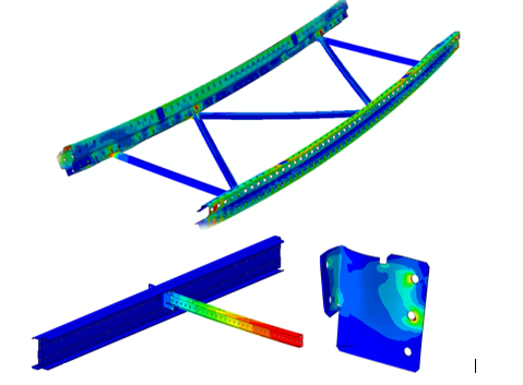 Non-Linear Finite Element Analyses on a Structural Frame as well as different structural components